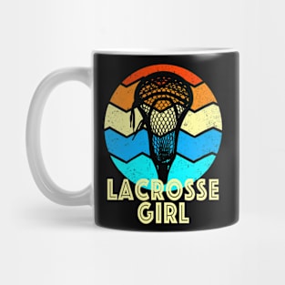 Lacrosse Girl Vintage Sunset Mug